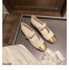 Sheepskin one-word belt color matching leather shoes gentle French light mouth Mary Jane shoes women's single shoes fairy flat shoes