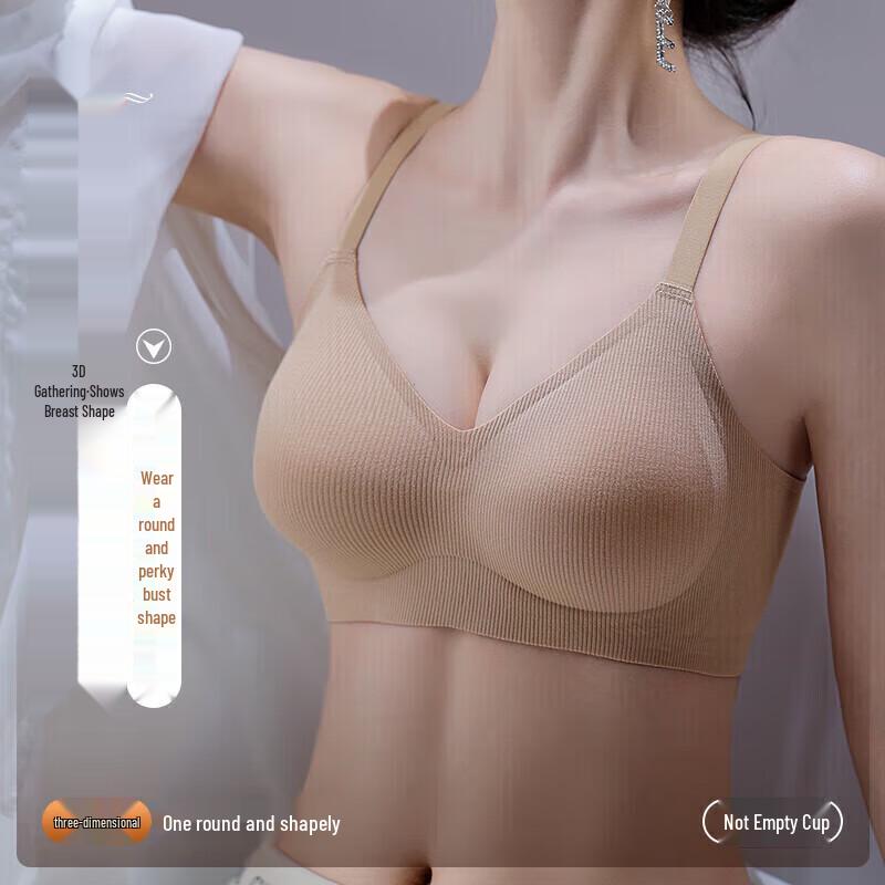 Mao Ren Women s Seamless Wireless Push-Up Bra XL (38/85AB)