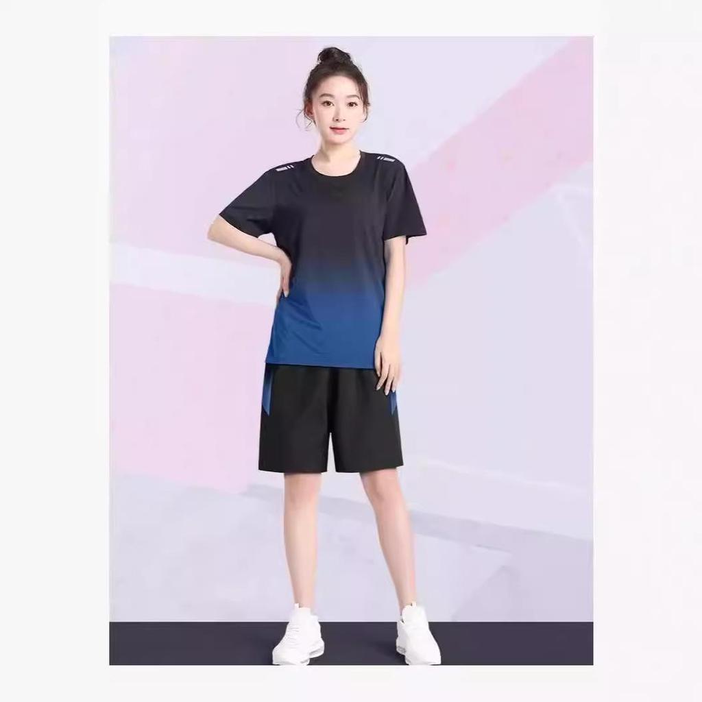 Women's Summer Mesh Sportswear Set - Quick-Dry Short Sleeve T-Shirt for Outdoor Running and Fitness