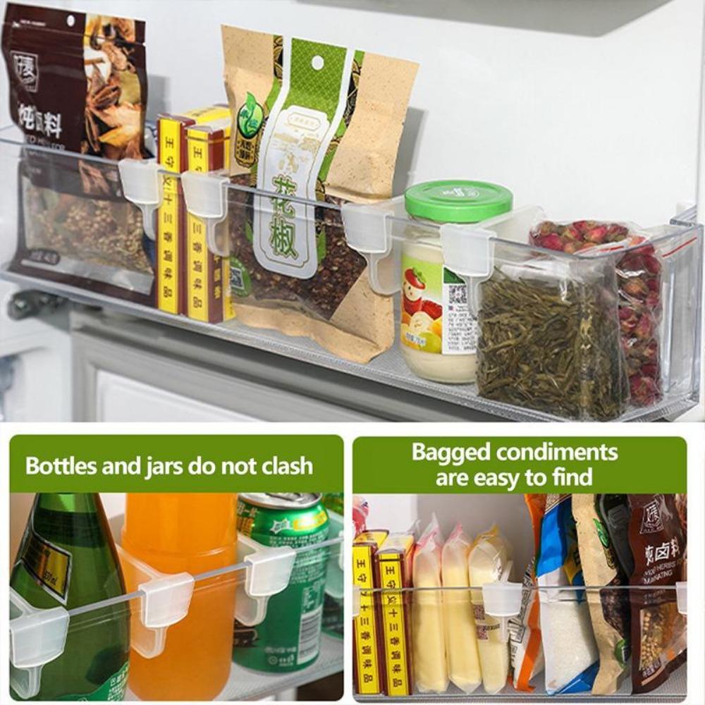 10Pcs/Lot Refrigerator Storage Partition Board Retractable Plastic Divider Storage Splint Kitchen Bottle Can Shelf Organizer