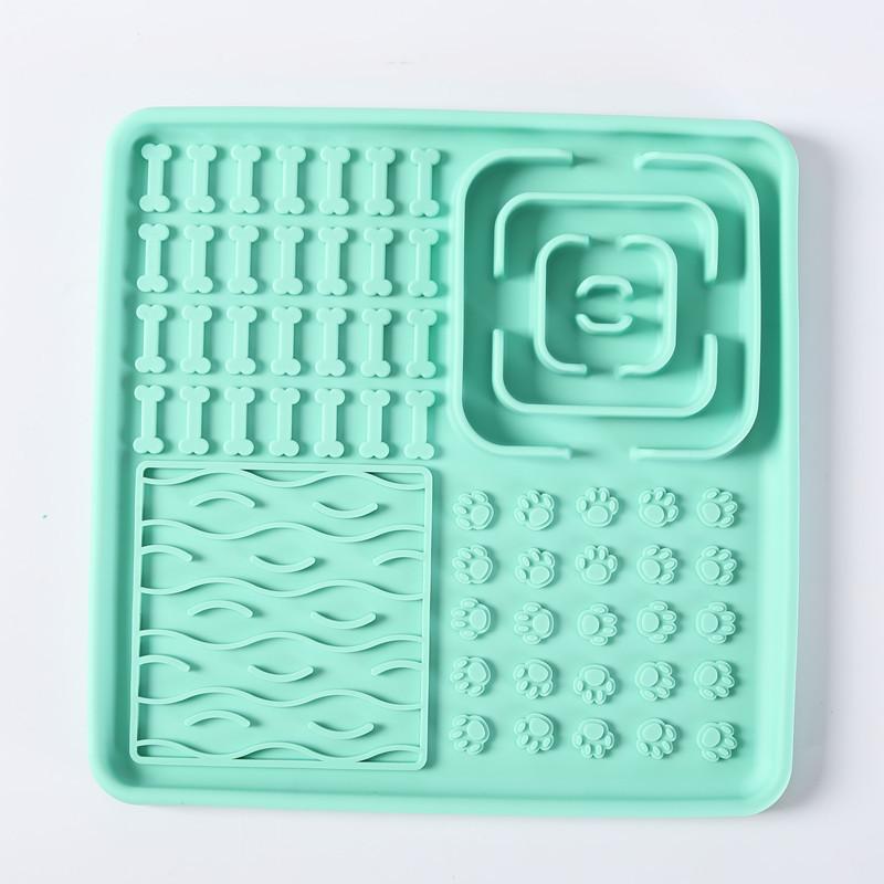 Dog Slow Food Bowl Pet Silicone Dog Licking Food Pad Cat Licking Plate Puzzle Leaking Food Hidden Food Licking Kitten Toy