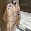 Ethnic Style Travel Shawl Women'S Sunscreen Silk Scarf Travel Photo Seaside Beach Yarn Thin Outer Scarf Shawl