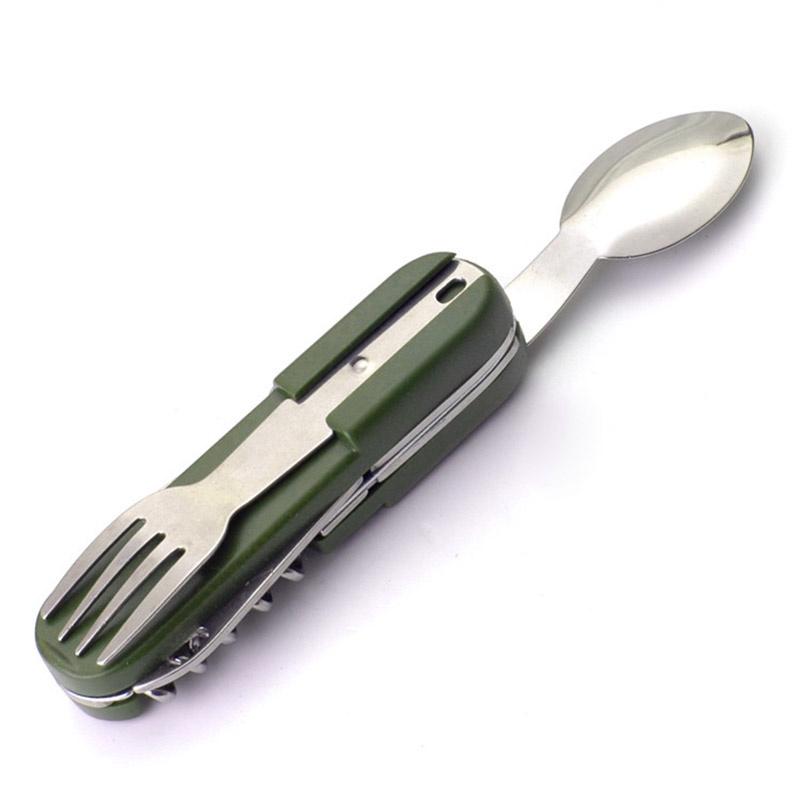 Camping Multifunctional Portable Folding Stainless Steel Tableware Cutlery