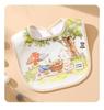 Waterproof U-Shaped Cartoon Baby Drool Bib - Pure Cotton Feeding Bib for Newborns