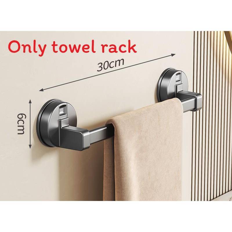 Modern Minimalist Towel Bar With Sucker Mount For Bathroom Storage And Antimildew Function