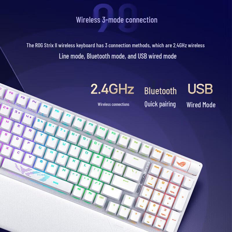 ASUS ROG Strix Scope II 98 Wireless Tri-Mode Gaming Mechanical Keyboard