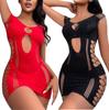Women Fishing Net Sexy Babydoll Lingerie  Sleepwear Cut-out Tight  Bodysuit Jumpsuit