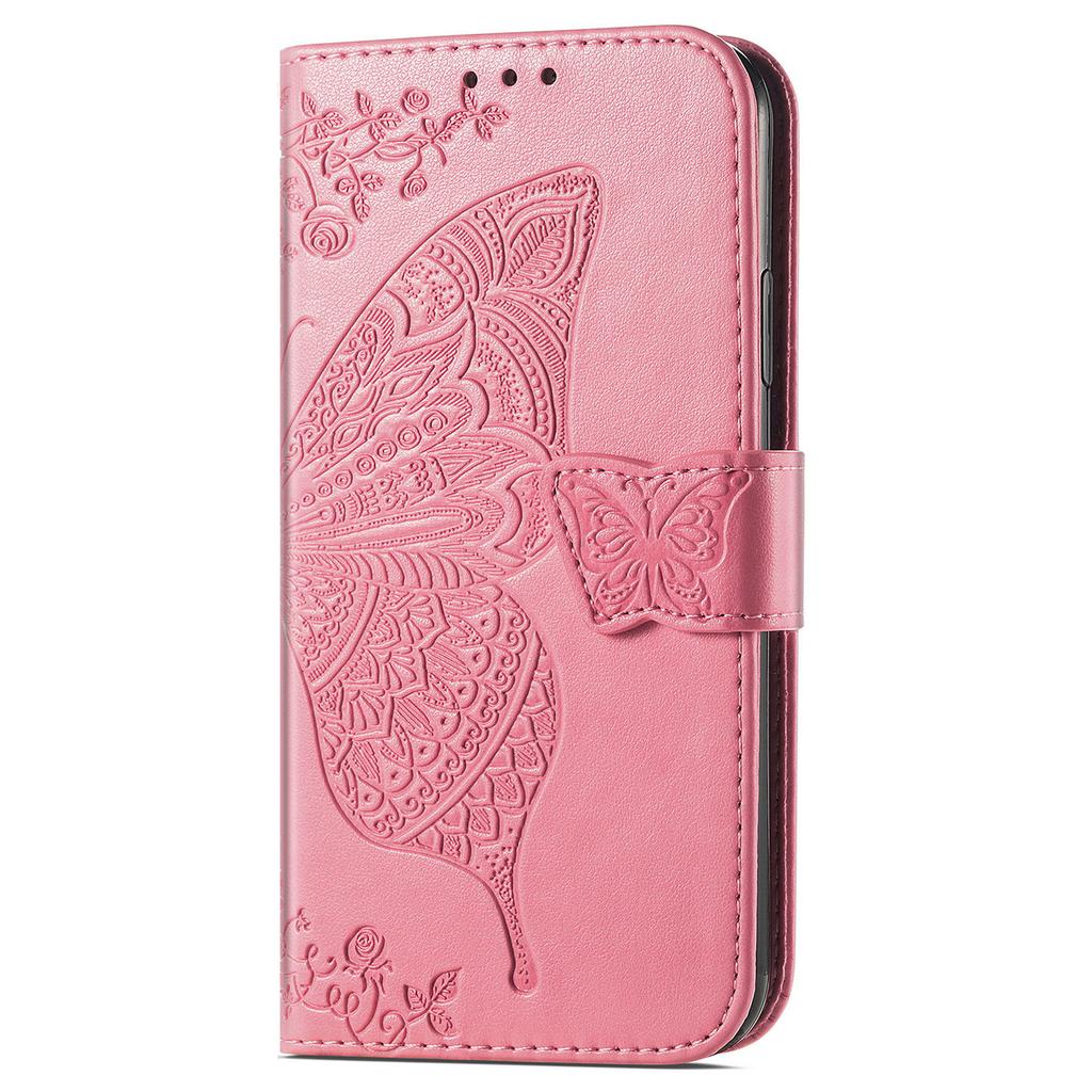 For Xiaomi Redmi 13 5G/13 4G Case Stand PU Leather Phone Cover Butterfly and Flower Imprinted