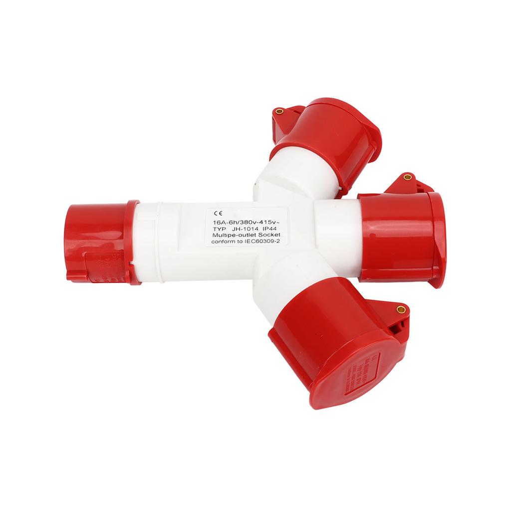 Waterproof Industrial Site Plug IP44 Cross 1 in 3 Out 4 Pin 2P N E Multiple Sockets Industrial Plug