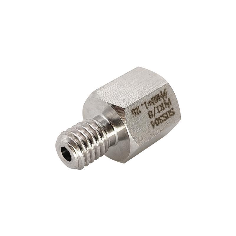 Stainless Steel Female R1/8 BSPT To Male M8x1.25 Threaded Conversion Fitting (0913)