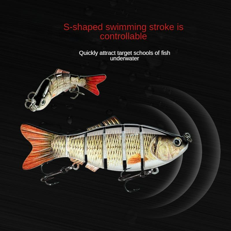 Fishing Lure 5 Segments Crank 3D Eyes Fish Shape Tackle Hook 10cm/17g 1pc