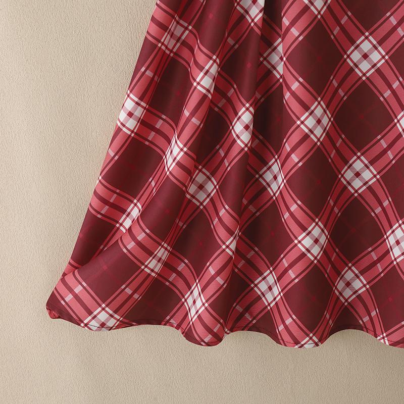 VONDA Women Elegant Puff Sleeve Stitching Neck Casual Mini Pleated Dress