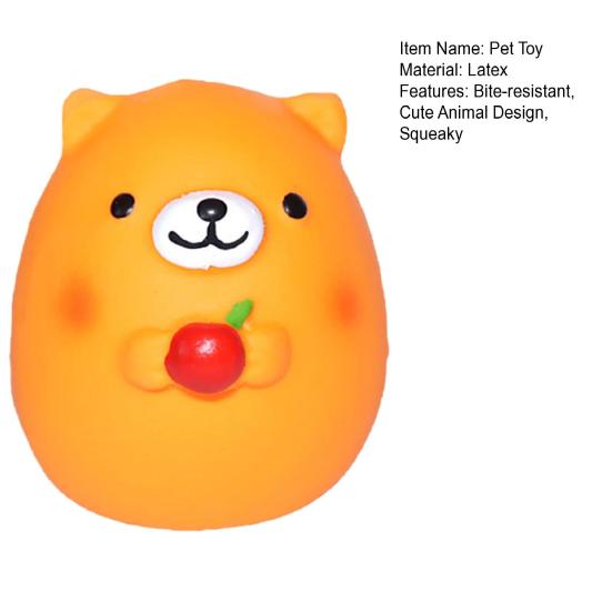 Squeaky Animal Dog Toy Latex Chick Pig Frog Bear Dog Chew Toy Teeth Cleaning Toy for Small Medium Dogs Fetch Training