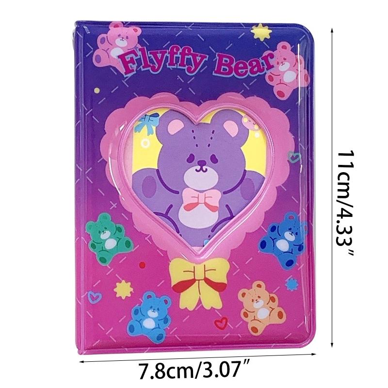 3-calowy Słodki Album na Zdjęcia Puste Serce Miłości Kpop Binder na Karty Fotokarta ID Holder 40 Kieszeni Książka do Przechowywania Wizytówek Organizer