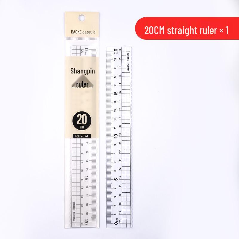 Bao Ke Transparent 20cm Drawing Ruler - Student Exam Stationery RU2074