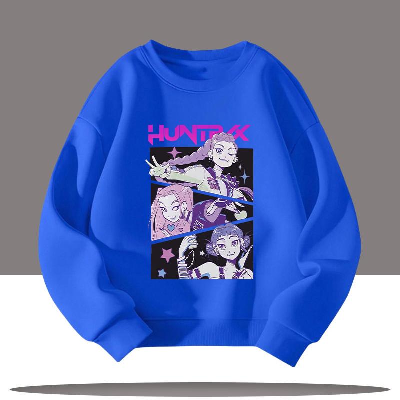 Odzież dziecięca K-pop Łowcy Demonów Nadruk z kreskówki Wiek 3-12 lat Nowy styl Koszulka sportowa z okrągłym dekoltem dla dzieci Urocza dziewczęca bluzka codzienna