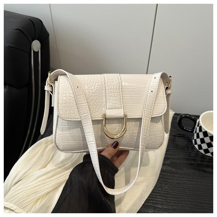 Solid Color Retro Large Capacity 225 Summer New Simple Casual Fashion Crossbody One Shoulder Underarm Small Square Bag Women