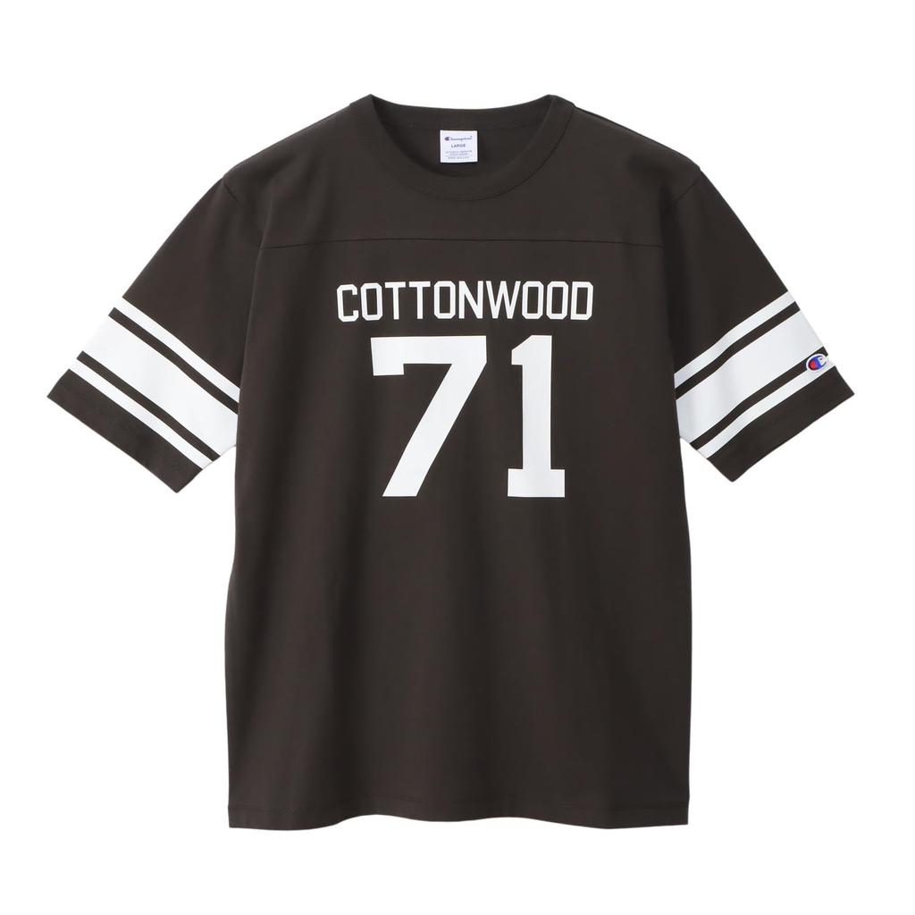 Champion Short Sleeve Football Off USA Heavy Garment Graphic Men's T-Shirt, Black, 100% Cotton, Wash, Print, Basic, C3-B349