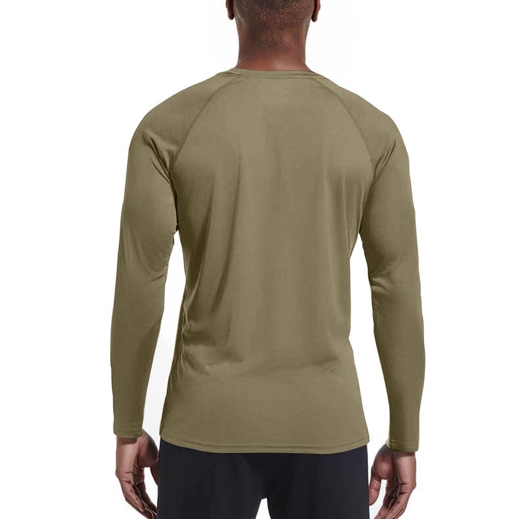 Men's Summer Solid Color Round Neck Slim Sun Outdoor Beach Hiking Mountaineering Top