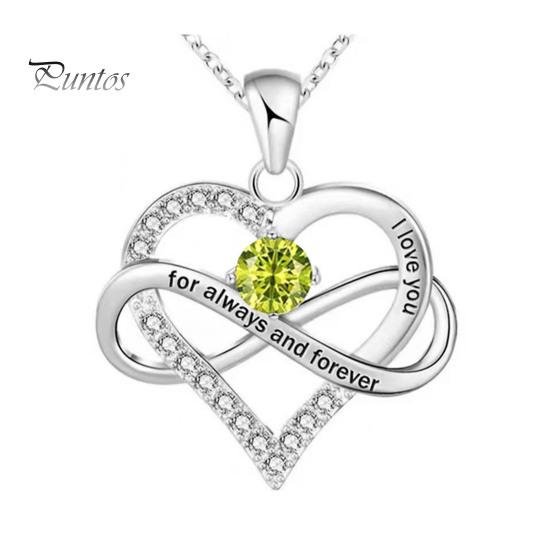 

Намисто-серце для жінок Романтичне Я люблю тебе назавжди Намисто з підвіскою-серцем з кубічного цирконію для подарунка на День святого Валентина, річницю світло-зелений колір