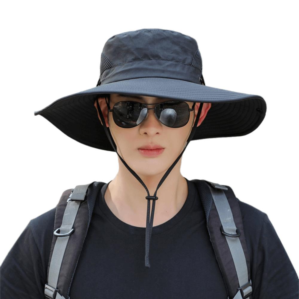 Foldable Fisherman Hat Polyester UV Protection Hat Summer Fishing Hat  Hiking чёрный