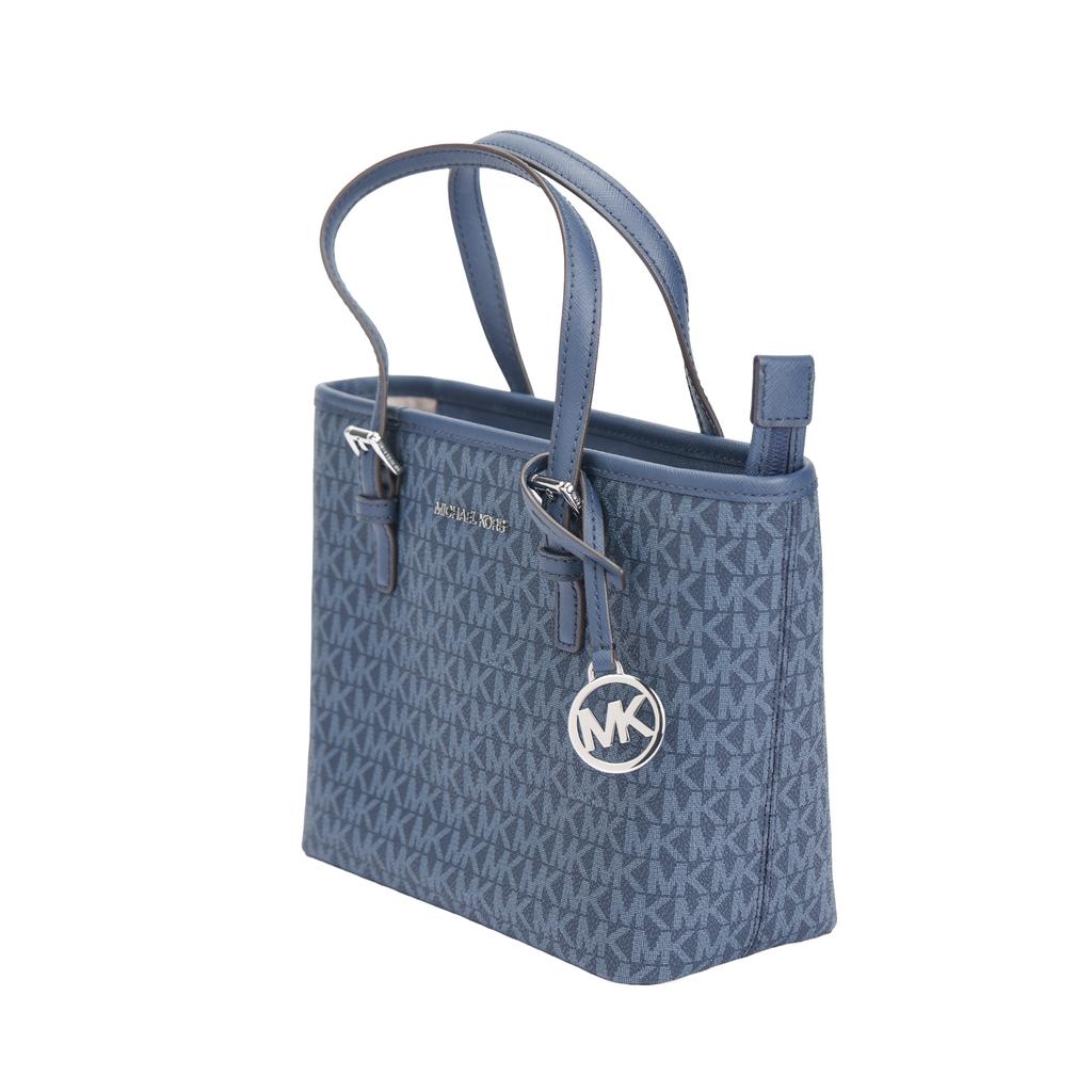 Michael Kors Jet Set Monogram Vintage Zipper Tote Bag Women Tote Bag Navy-Blue 35T9STVT0B-ADMIRAL