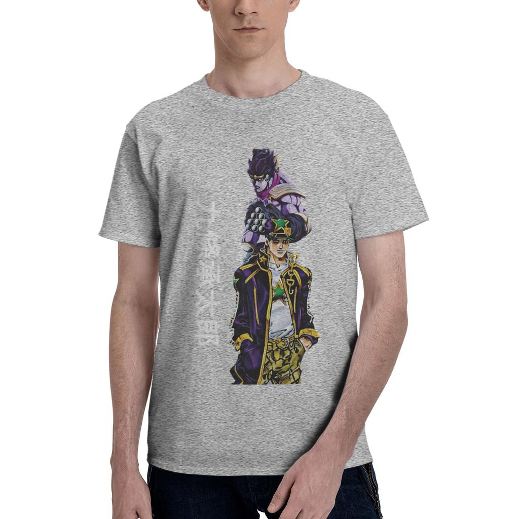 Jojo Men T Shirts JoJos Bizarre Adventure Amazing Tees Short Sleeve Round Collar 100 Cotton Original Tops TShirt
