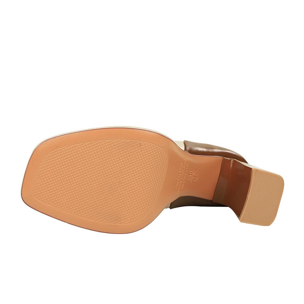 Shanggui Super Girl High Heels Thick Heels Color Blocked Single Shoes