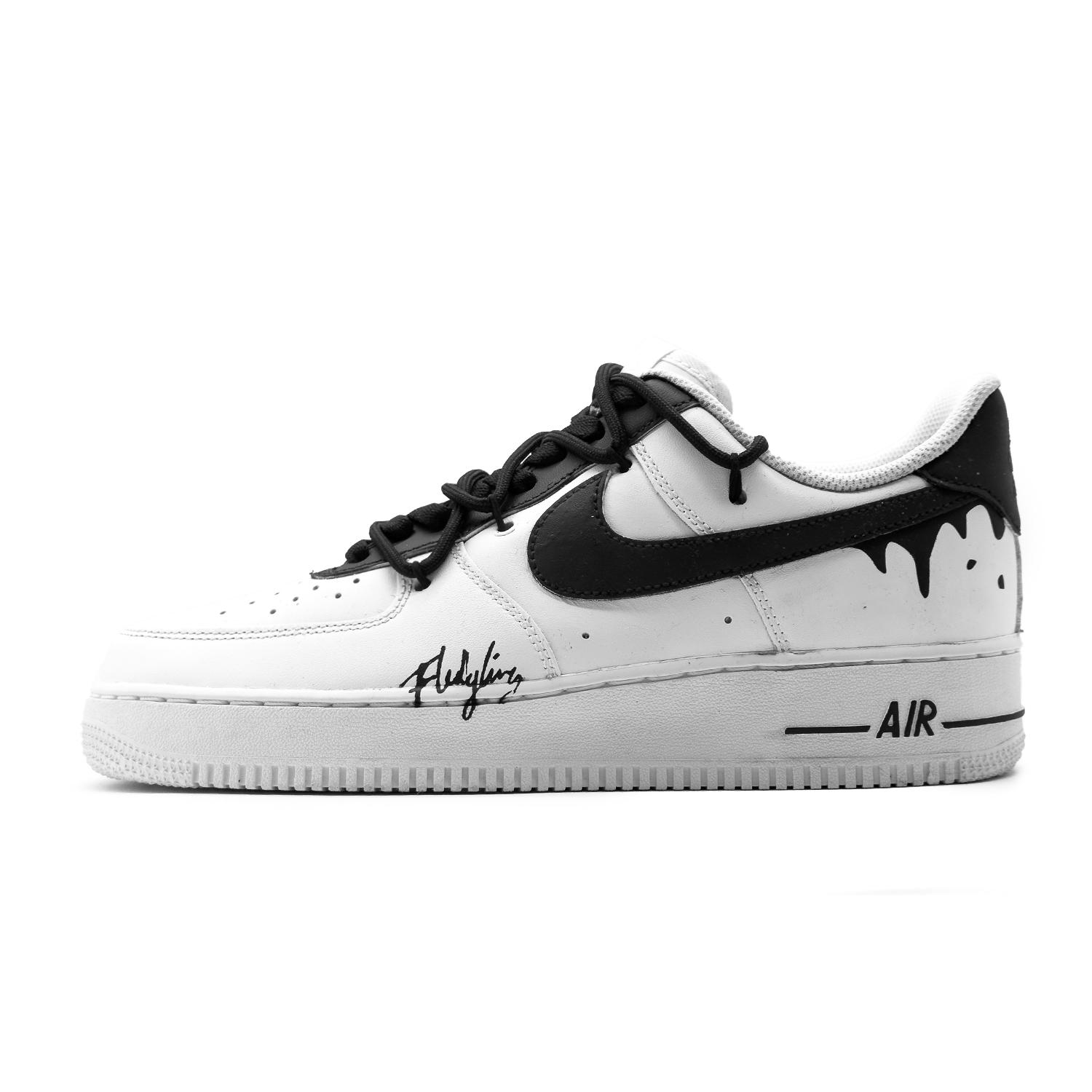 

Nike Air Force 1 Fusion Artificial Leather, Leather Low top Skateboard Shoes Men s Black White CW2288-111(Team430-) 44.5