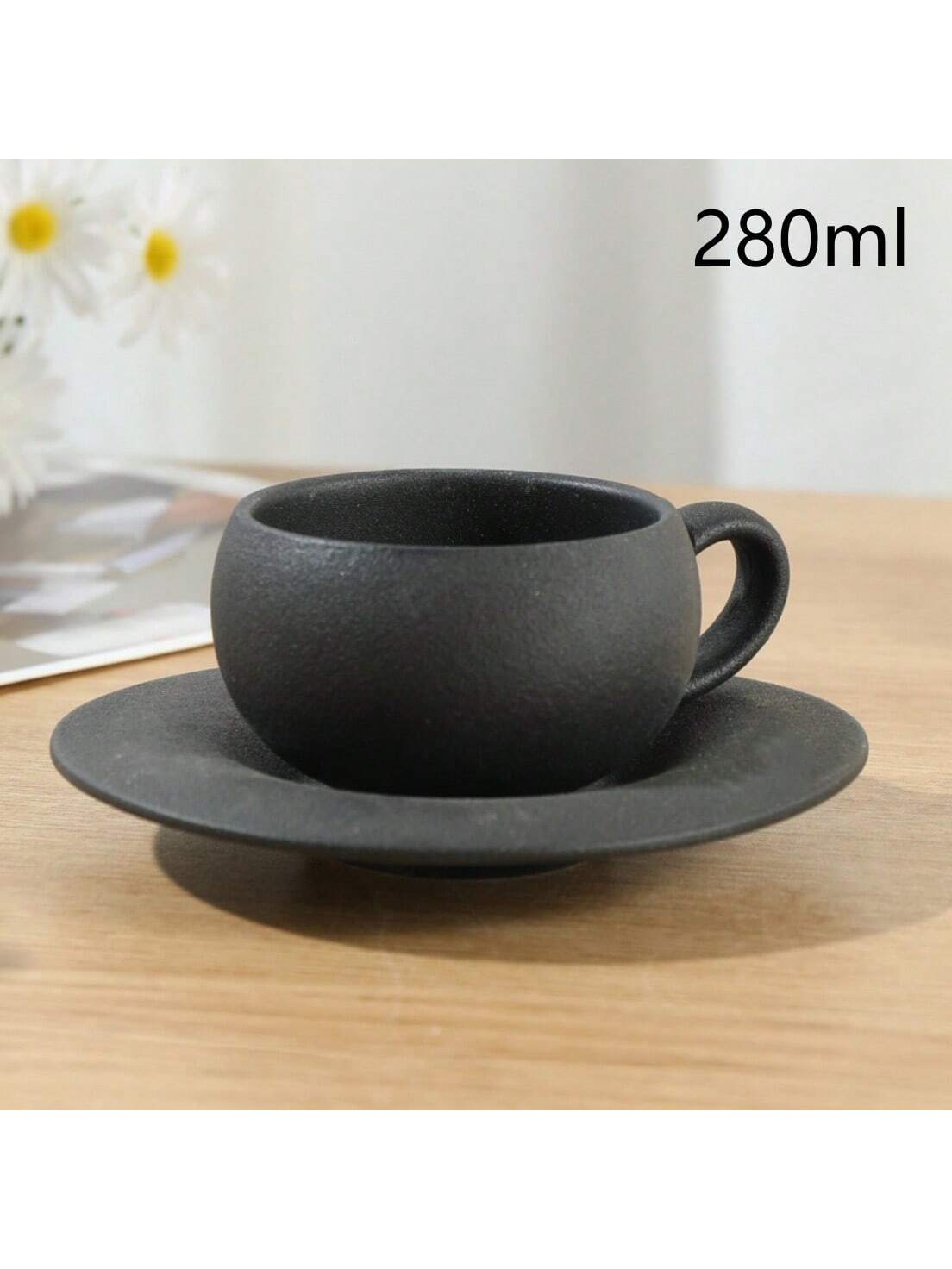 

2PCS/Set High-end Coffee Cups And Saucers, High-value Ceramic Mugs, Business-style Latte Art Coffee Cups, Hand-pinched Cups