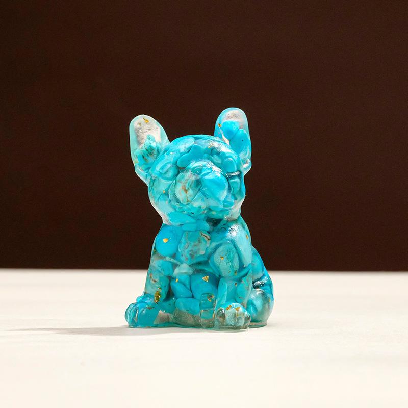 French Bulldog Crystal Gravel Colourful Loveliness Dog Figurine Crafts Souvenir Home Decor Stone Gift