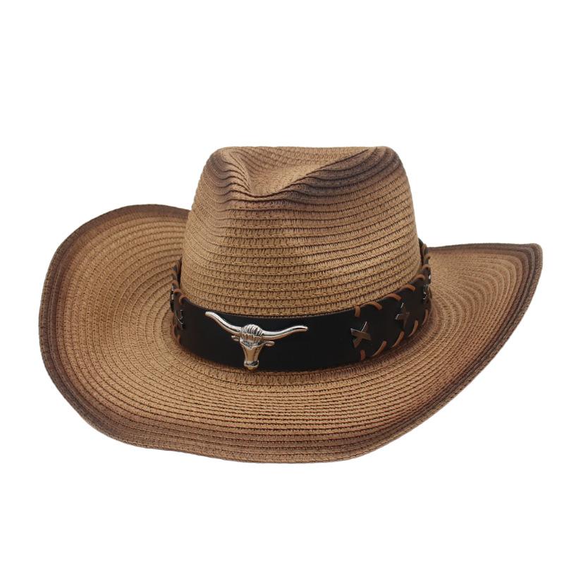 Summer Outdoor Uv Protection Big Eaves Shade Men'S Hat Shade Western Cowboy Jazz Hat