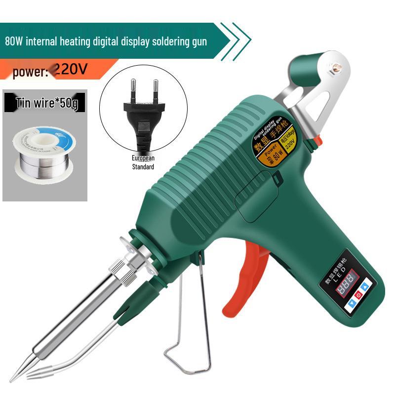 High-Power 80W Digital Display Soldering Gun with Automatic Tin Feeding