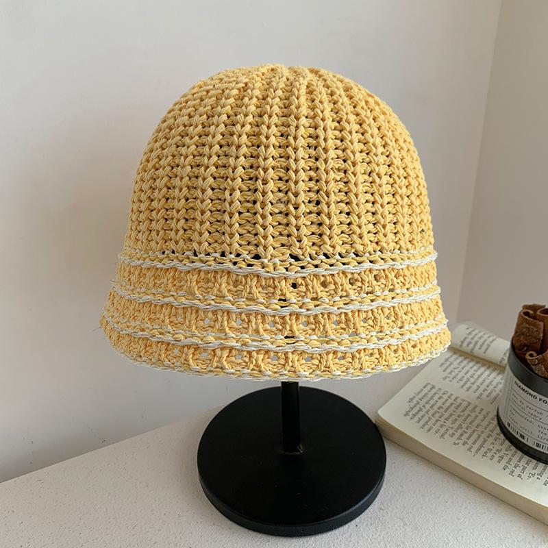 Versatile Hat Style Exquisite Striped Warm Womens Knitted Fisherman Hatscaps