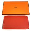 HERMES Azap Long Silk-In Wallet Zip Around Long Wallet Epsom Capusine Orange