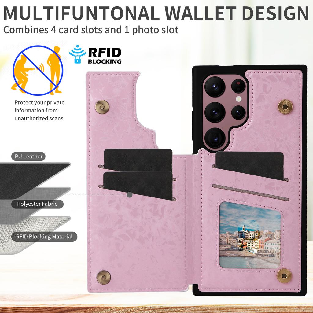 For Samsung Galaxy S22 Ultra 5G Phone Case Kickstand Flower Leather Coated TPU Cover