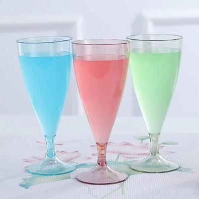Plastic Champagne Glasses Lightweight Reusable Wine Glasses with Storage Bottle Shatterproof Cocktail Cups Outdoor Use