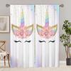 Colorful Unicorn Horse Mermaid Girl Children Window Curtain Blinds Living Room Kids Bedroom Kitchen Door Home Decor Bathroom2Pcs