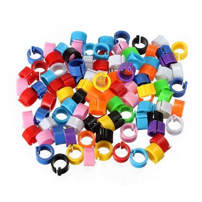 100 Peças Bandas Coloridas para Pernas de Pássaros Animais Anéis de Clipe para Aves