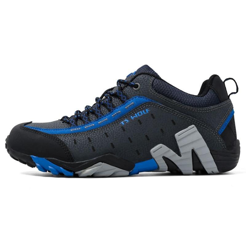 Men Outdoor Climbing Shoes Genuine Leather Waterproof Breathable Hunting Trekking Shoes  Sport Climbing Hiking Sneakers