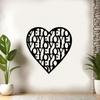 Geometric Heart Metal Wall Art Modern Iron Decor Living Room Home Gift Valentine Anniversary Housewarming