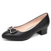 Woodpecker Women's Genuine Leather Mid-Heel Slip-On Shoes 2025 - Chunky Heel for Spring and Autumn