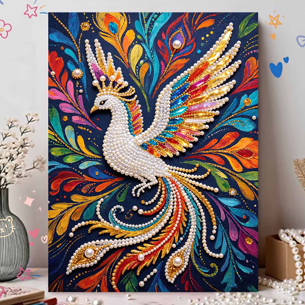 5D Pearl Kit Majestic Peacock Pattern DIY Gemstone Art Relaxing Handmade Ornament Home Wall Desktop Decoration for Beginners