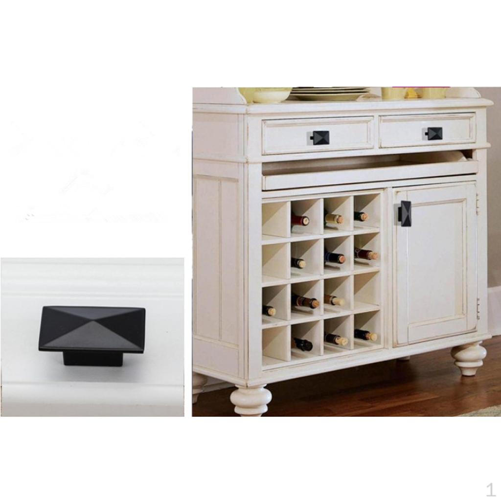 

Single Hole Square Pull Knob, Decorative Drawer Pulls for Cabinets, Dressers, Cupboards чёрный