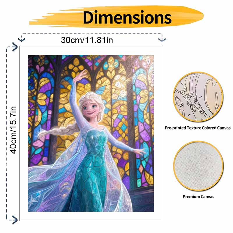 Disney ice queen oil painting hand painting coloring painting handmade diy home decoration gift