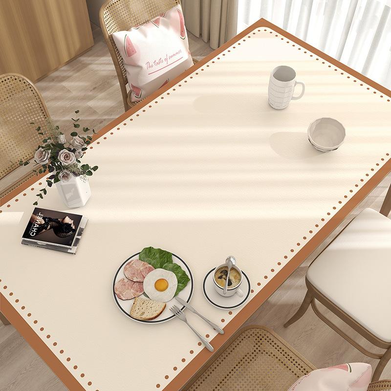 

Высококачественная прямоугольная скатерть для обеденного стола, водонепроницаемая и маслостойкая, можно оставить на столе, можно разрезать, кожаный коврик для стола 40*80cm (leather)