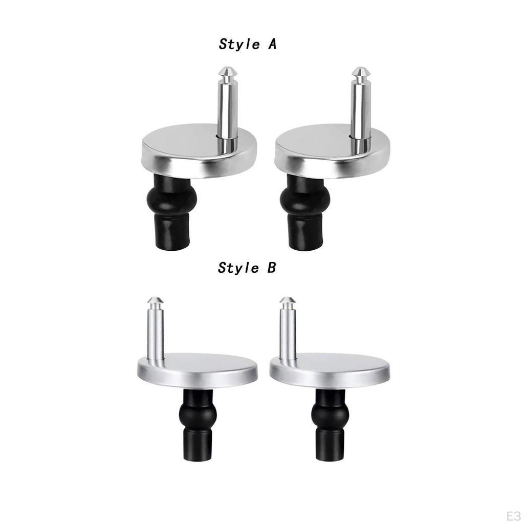 2 Packs Toilet Seat Hinge Fittings Fixings with Rubber Screw Fix Universal Top Fixing