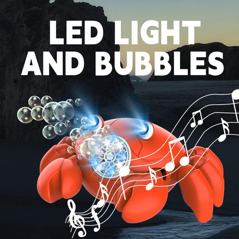 Crawling Crab Bubble Machine With Music Lights Automatic Sensing Obstacle Avoidance Soap Blowing Children'S Toys Outdoor Game