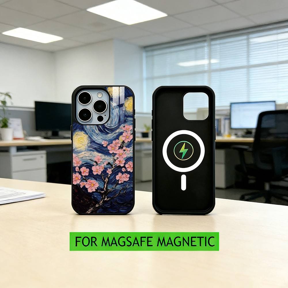 Van Gogh The S-Starry N-Night Phone Case For iPhone17,16,15,14,13,12,11 Plus,Pro Magnetic For Magsafe Wireless Charging