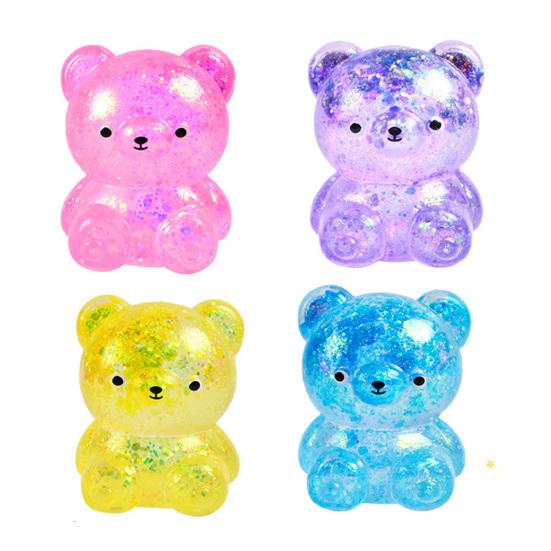 

Игрушка-животное для сжимания Гибкая Медленно восстанавливающаяся Блестки Мальтозный Медведь Игрушка для щипания Декомпрессионная Мягкая TPR Кукла-медведь Снятие стресса Непоседа